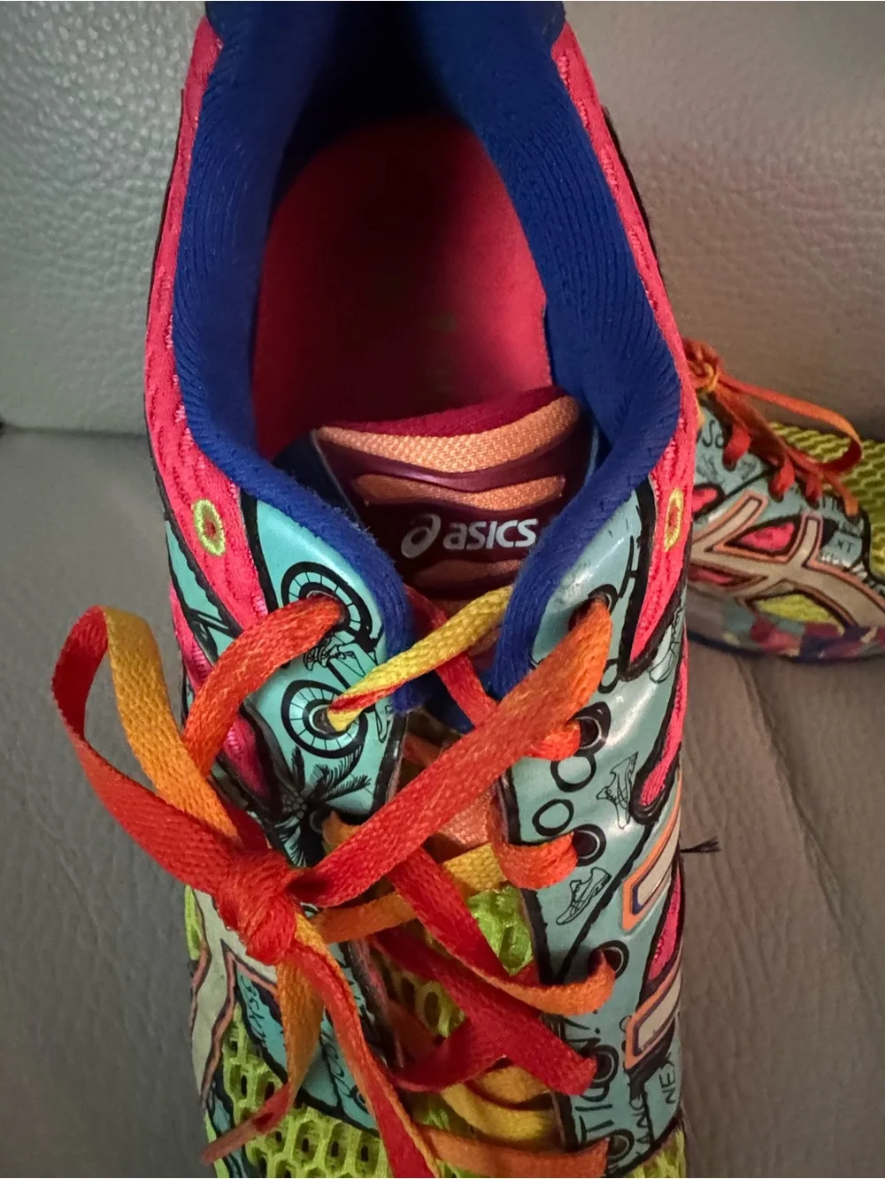 ASICS Multicolor Athletic Sneakers - Neon Yellow & Teal